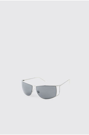 Metal Rim Aviator Sunglasses - silver