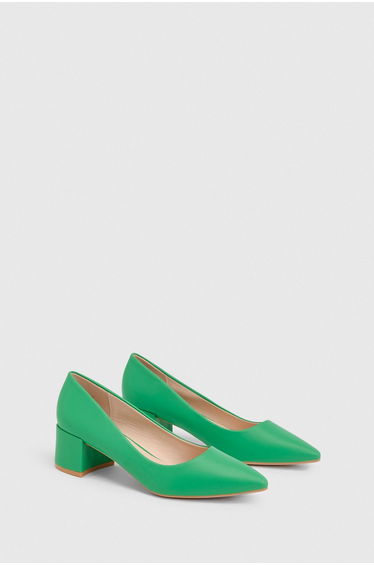 Good For The Sole: Rebecca Faux Leather Block Heel Court Shoes