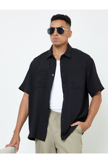 Men Short Sleeve Pocket Detail Shirt