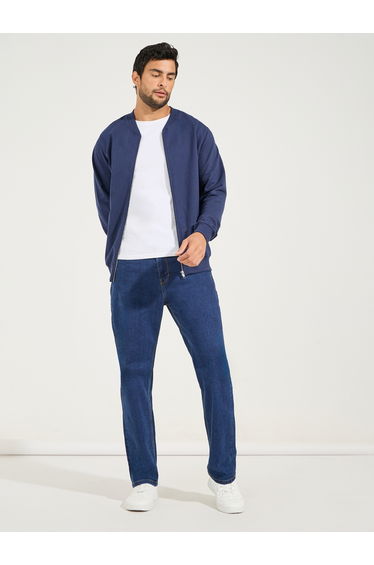 Zip Through Relaxed Bomber Jacket