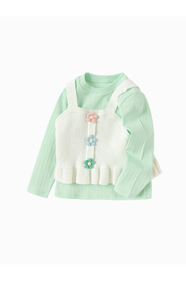 Girls' Layered Knitted Sweater