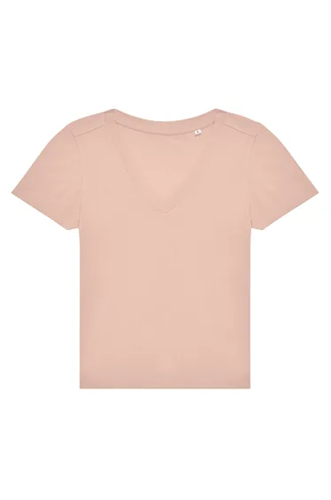 B&C Womens/Ladies Plain V Neck T-Shirt - Soft Rose