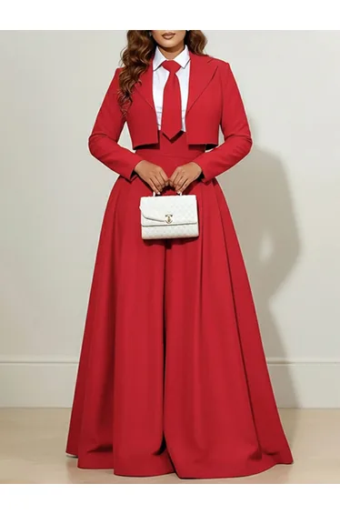 Elasticated Waist High Waisted Big Hemline Pleated Pockets Solid Color Zipper Wide Leg Pants