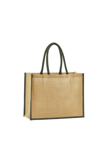 Westford Mill Classic Starched Jute Tote Bag - Natural/Navy