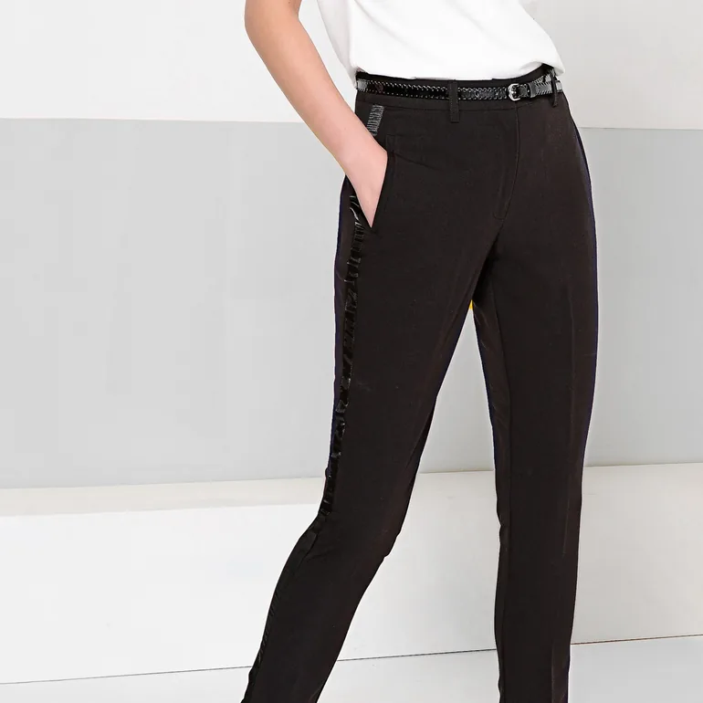 Tuxedo Straight Ankle Grazer Trousers, Length 26.5'' - 2