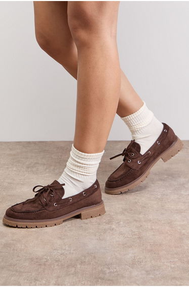 Claire Faux Suede Chunky Boat Shoes