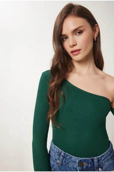 Blouse - Grün - Fitted