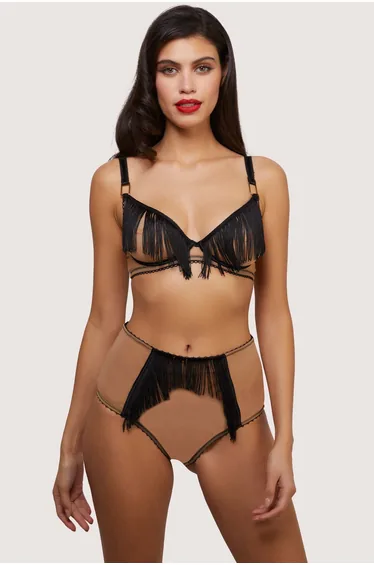 Esme Illusion Net and Fringe High Waisted Brief