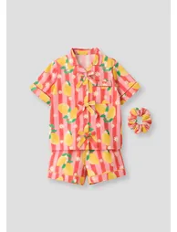 Capri Multi Lemon Print Shirt & Short PJs - 1