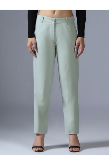 Light Green Stretchable Regular Trousers