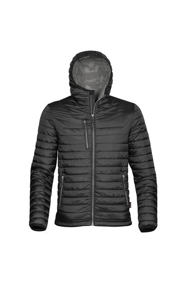 Stormtech Mens Gravity Hooded Thermal Winter Jacket (Durable Water Resistant) - Black/Charcoal