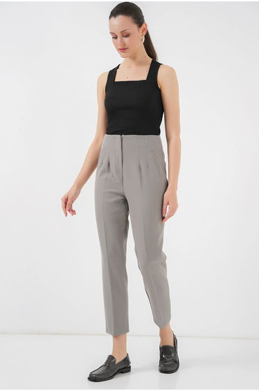 BDART High Waist Slim Fit Ankle Length Crepe Pants