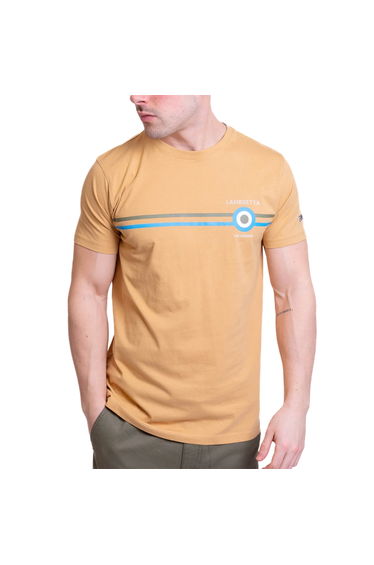Lambretta Mens Classic SS24 Stripe T-Shirt - Sand
