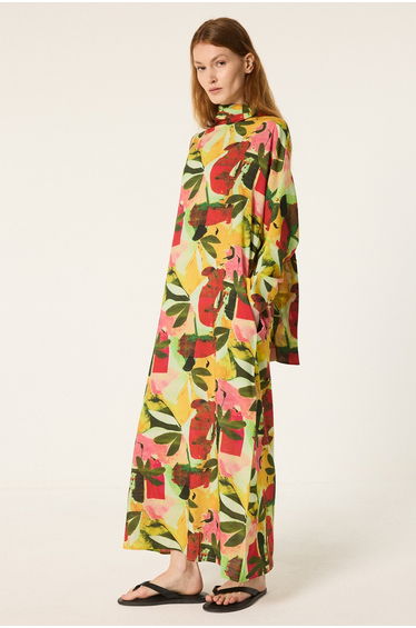 PATTERNED LINEN DRESS