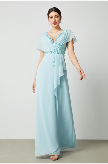 embellished v-neckline dress