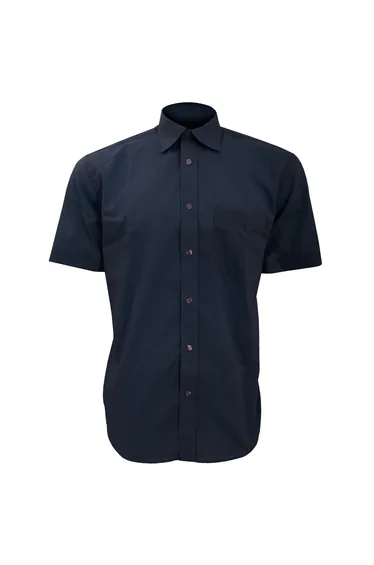 Kustom Kit Mens Short Sleeve Business Shirt - Dark Navy