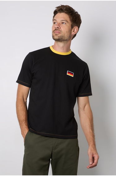 Black Germany Print Crew Neck T-Shirt