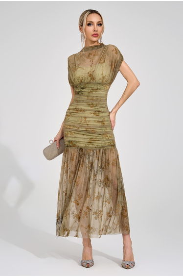 Eivor Green Bodycon Maxi Dress