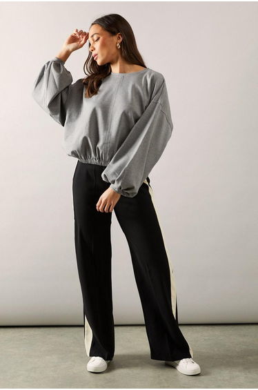 Petite Bubble Hem Jersey Top Co-Ord