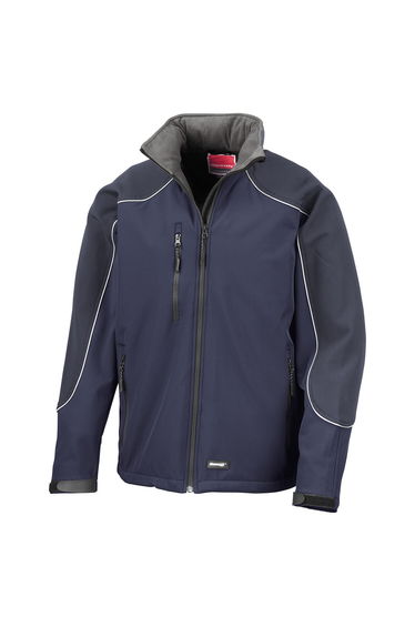WORK-GUARD by Result Mens Ice Fell Hooded Soft Shell Jacket - Navy/Navy