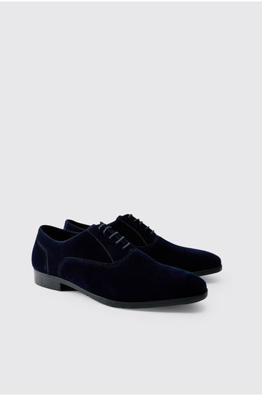 Velvet Oxford Shoe - navy