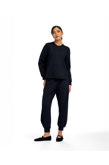 Pleated Sweatshirt - SEASONAL BLACK