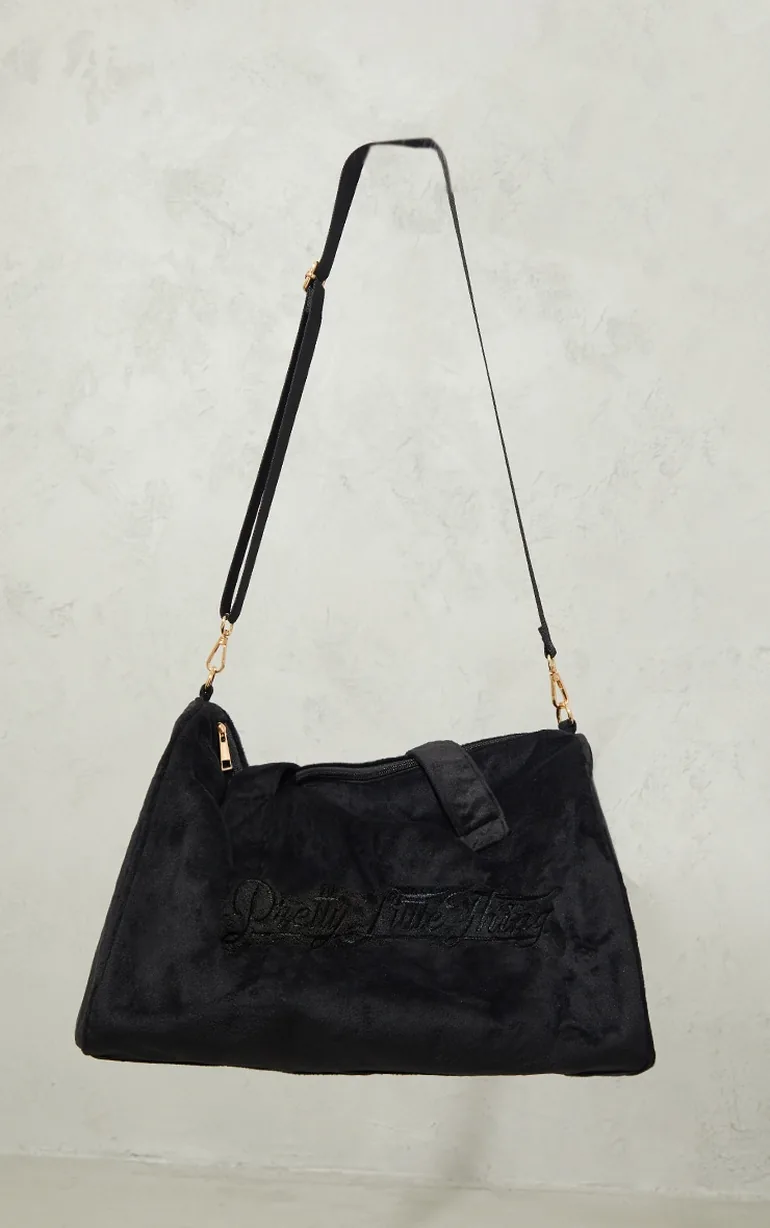 PRETTYLITTLETHING Black Signature Travel Bag - 1