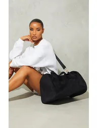PRETTYLITTLETHING Black Signature Travel Bag