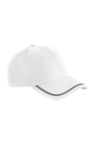 Beechfield Match Day Baseball Cap - White/Black