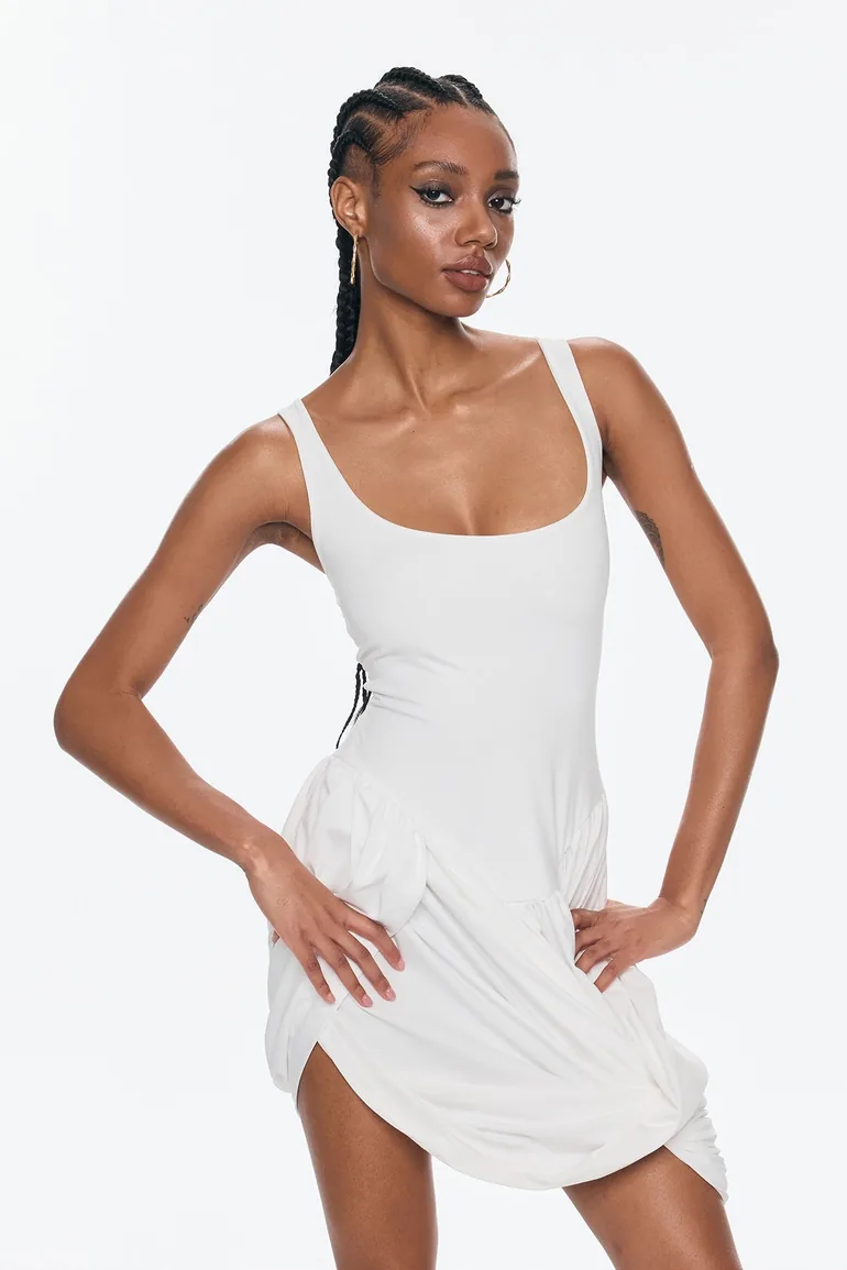 Bellamy Asymmetric Ruch Sleeveless Mini Dress - 4