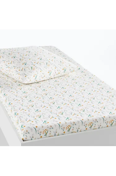 شرشف سرير قطن عضوي بحواف مطاطية