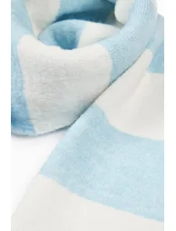 Knit Striped Scarf in Powder Blue - 1