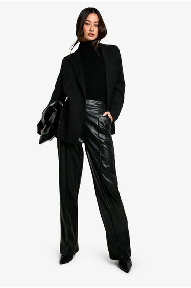 Tall Straight Leg Faux Leather Trouser