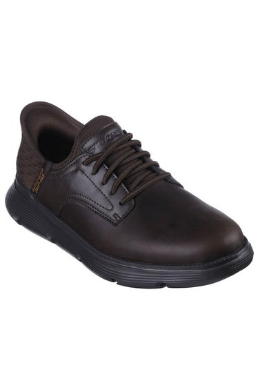 Skechers Mens Garza - Gervin Leather Oxford Shoes - Chocolate