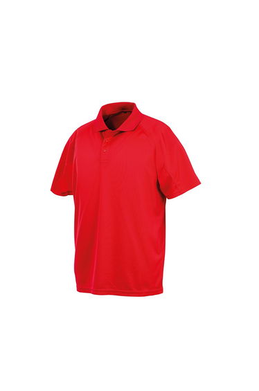 Spiro Impact Mens Performance Aircool Polo T-Shirt - Red