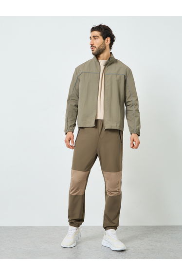 Men Olive Lightweight Zip-Up Track Jacket