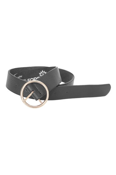 Forest Womens/Ladies Circle Buckle Leather Belt - Black