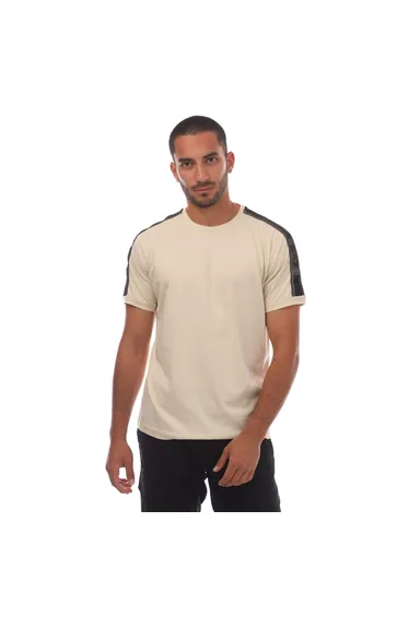 Men's Emporio Armani EA7 Logo Series Cotton-Jersey T-Shirt in Cream