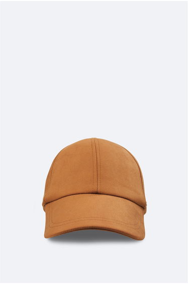 Men's Tan Suede Look Capped Sports Hat