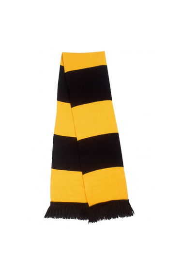 Result Mens Heavy Knit Thermal Winter Scarf - Black/Gold
