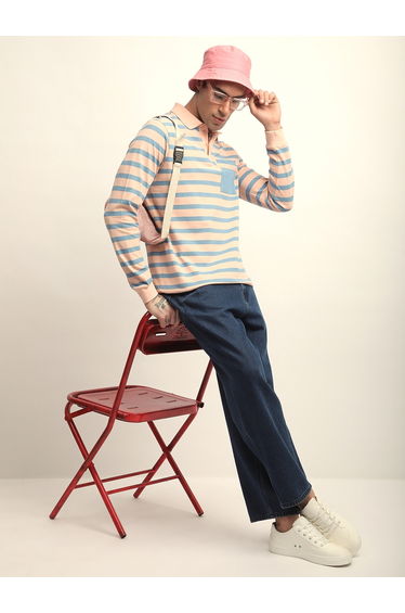 Men Striped Regular Fit Polo