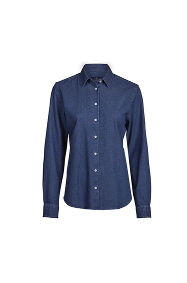 Tee Jays Womens/Ladies Denim Long-Sleeved Shirt - Blue Denim