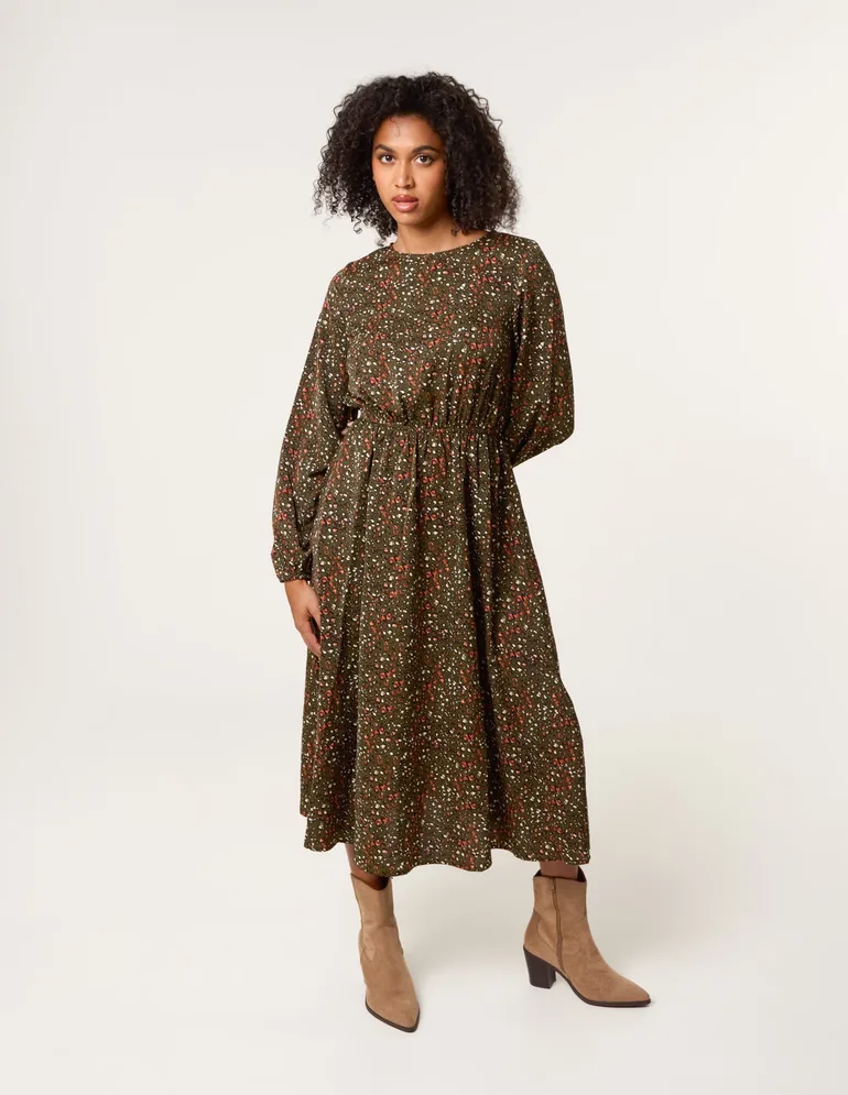 Animal Print Midi Dress - 1