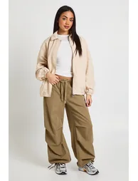 Oversized Bomber Jacket - ecru