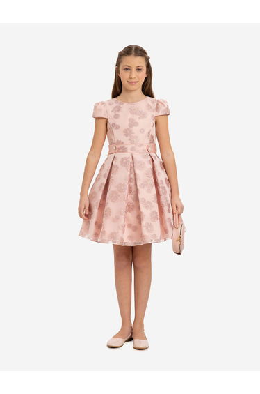 Dress & Fleur Girls Stylish Dress with Matching Bag in Pink