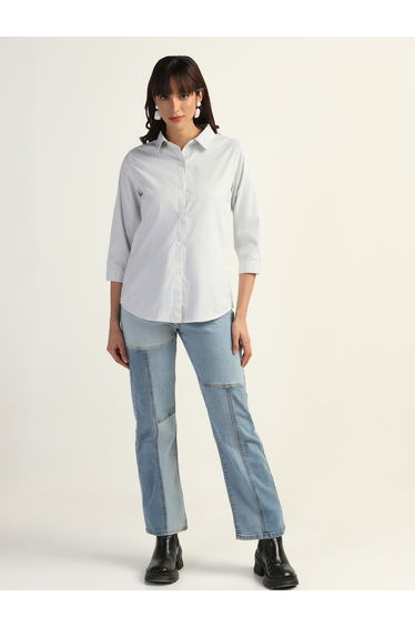 White Striped Long Sleeve Shirt