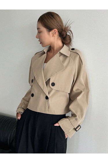 Beige Short Length Utility Jacket