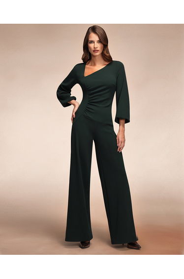Ruched Jumpsuit with Sleeves