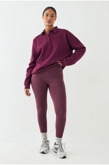 DSGN Studio Script Collared Rugby Sweatshirt - plum
