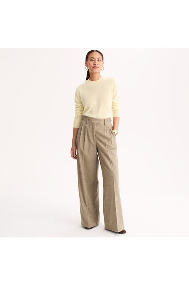 Pleat Front Wide Leg Trousers
